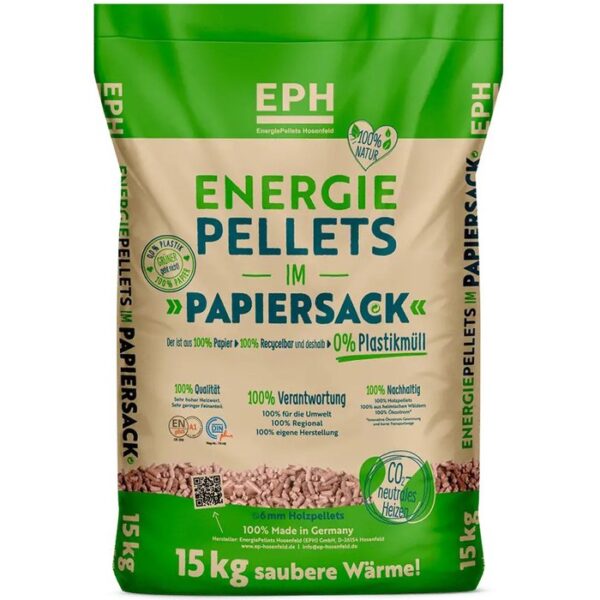 EPH Holzpellets im Papiersack, ENplusA1, 65 x 15kg Palette - Image 3
